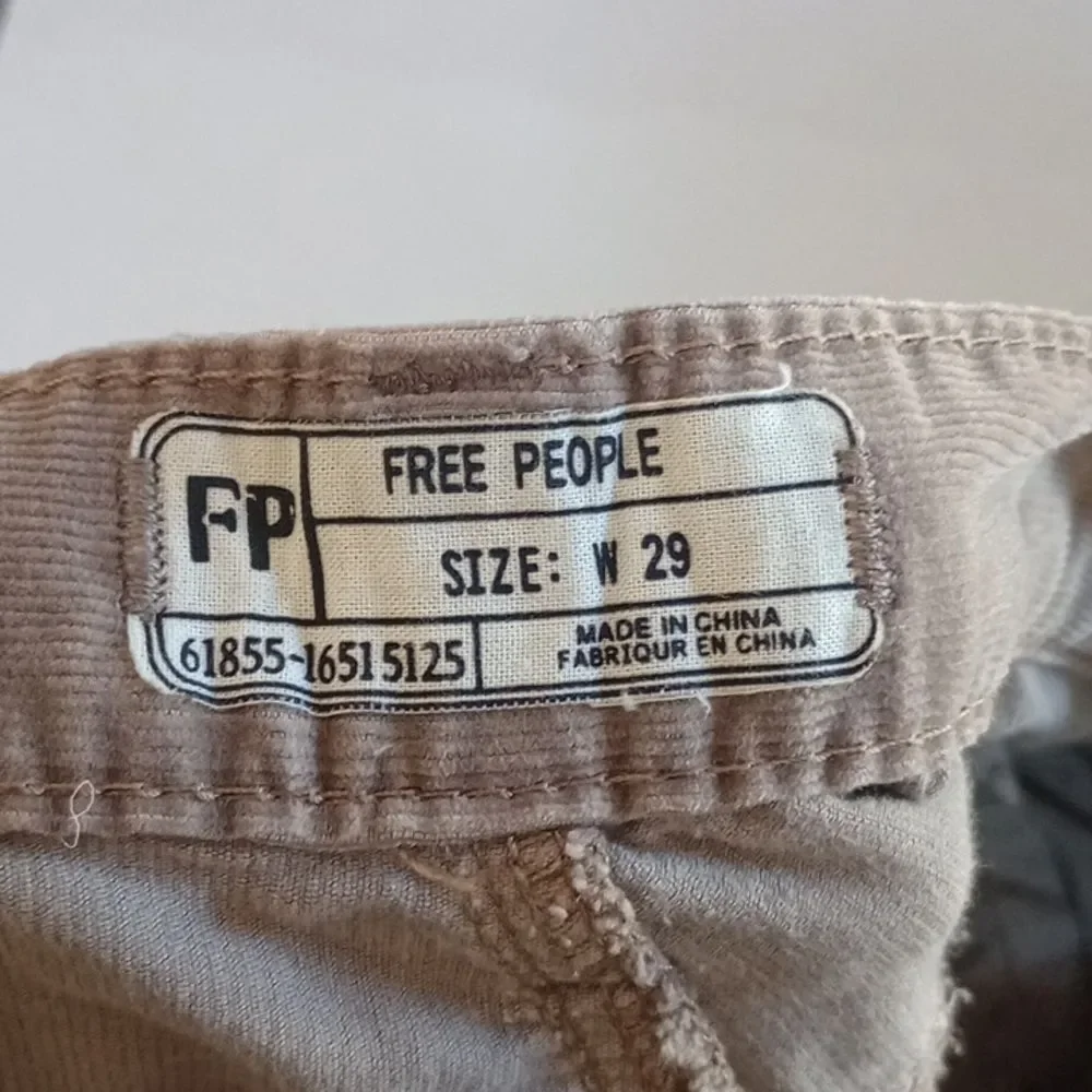 Waist 29 Size 6 Free People Tan Corduroy Skinny Ankle Jeans NWOT Fall Winter